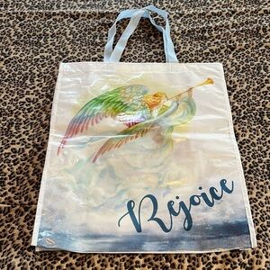 ⭐️ Rejoice tote bag from Crackle Barrel Angel playing long trumpet OS